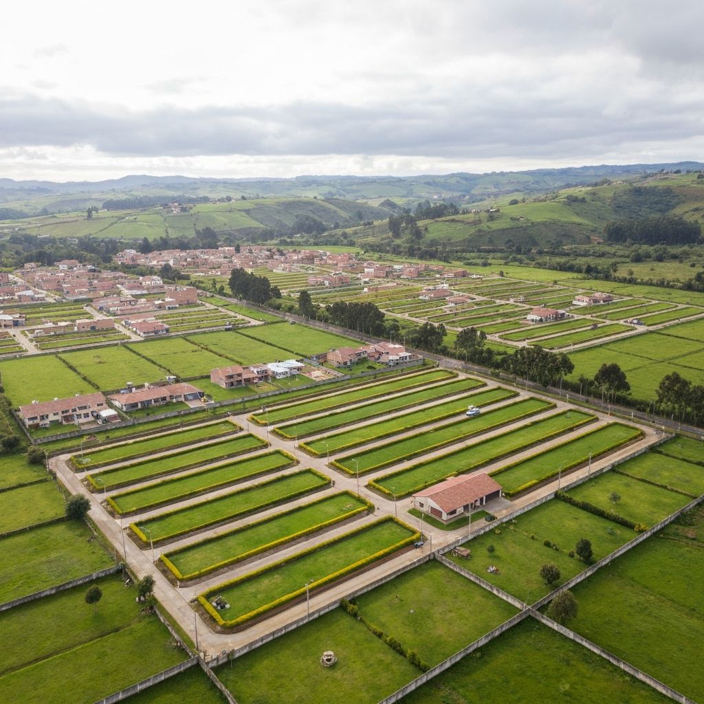 Vista aérea de los lotes